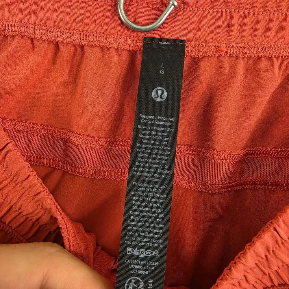Lululemon Shorts Men Large Pace Breaker Unlined Red Running Athletic Gym Trainin